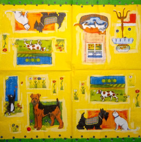 098 Dogs - 3-ply (yellow) - Ihr